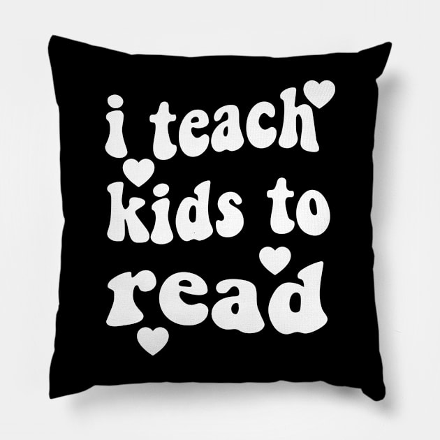 i teach kids to read  Teacher Life  Love Heart Pillow by soukai