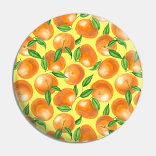 Watercolor tangerines Pin