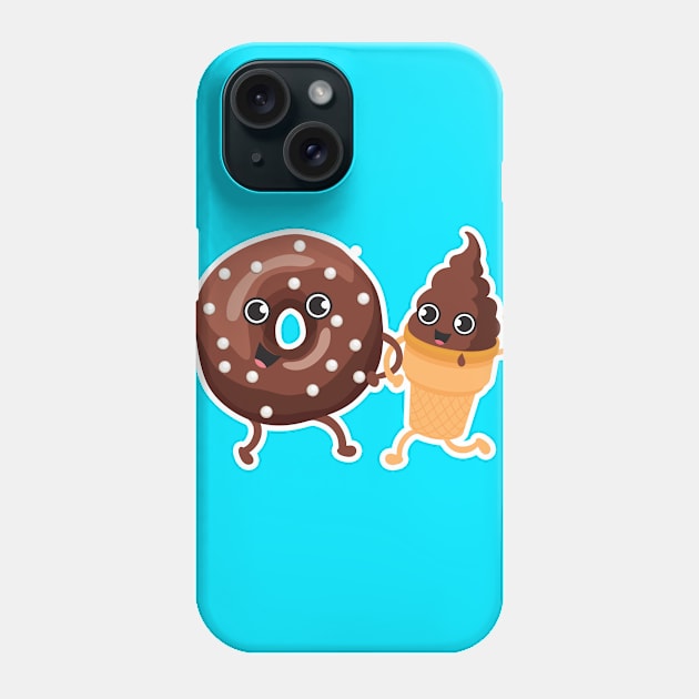Chocolate Donut + Ice cream Phone Case by Plushism