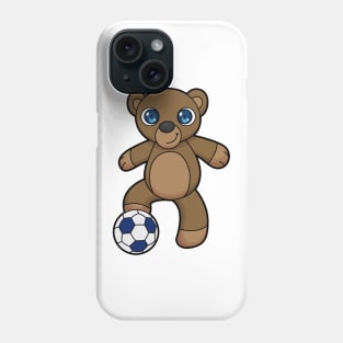 Bear as Soccer player with Soccer ball Phone Case