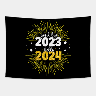 Goodbye 2023 Hello 2024 Merry Christmas Happy New Year 2024 Tapestry