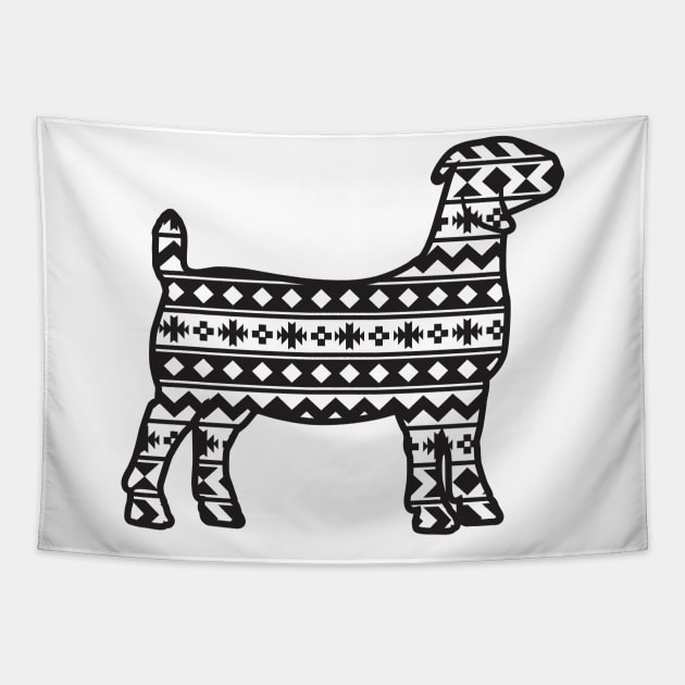 Livestock Boer Goat with Southwest Aztec Pattern Tapestry by SAMMO