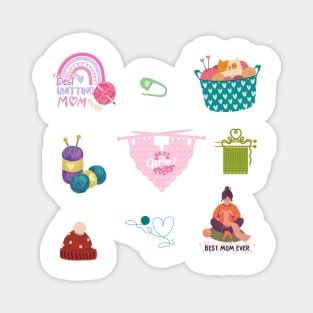 Best knitiing mom e ver sticker pack Magnet