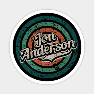 Jon Anderson // Retro Circle Crack Vintage Magnet