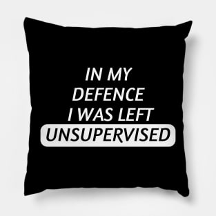 In My Defence I Was Left Unsupervised Pillow