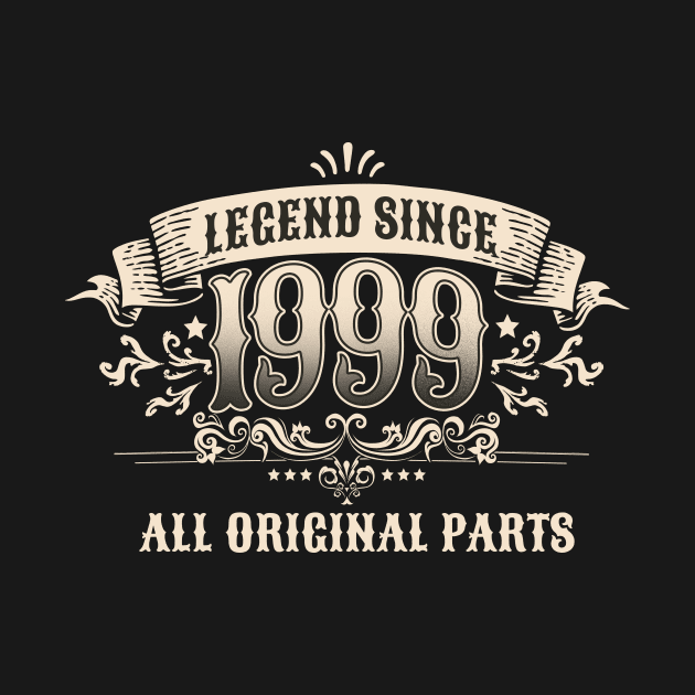 Retro Vintage Birthday Legend Since 1999 All Original Parts by star trek fanart and more