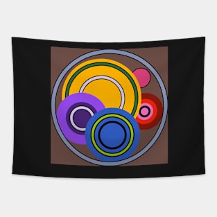 abstract circles and rings pattern Tapestry