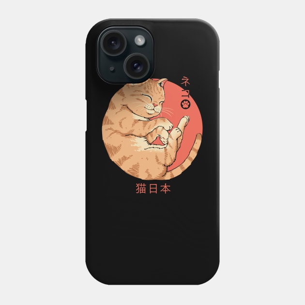 Japanese Cat Phone Case by Vincent Trinidad Art