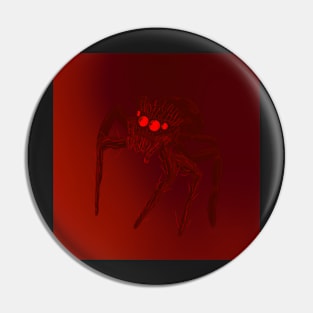 Jumping Spider Drawing V13 (Red 1) Pin