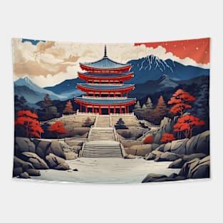 Haeinsa South Korea Starry Night Travel Tourism Retro Vintage Tapestry