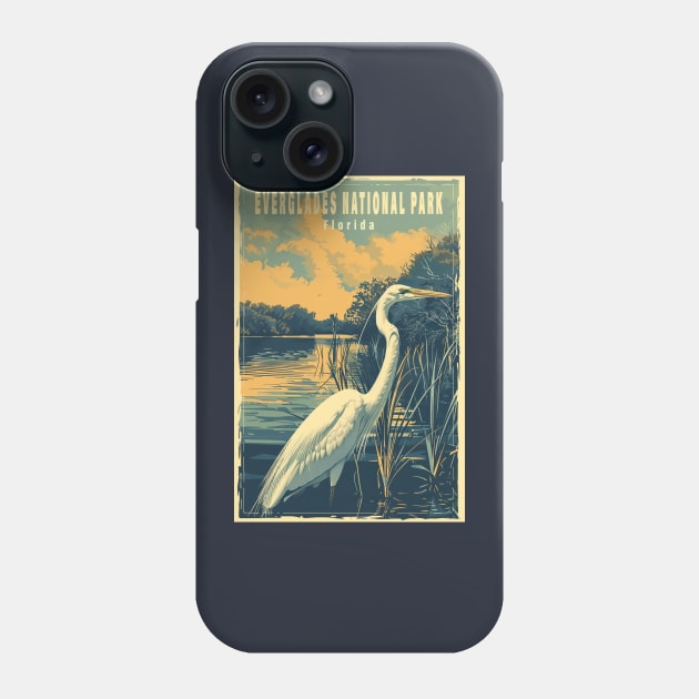 Everglades National Park Vintage Travel  Poster Phone Case by GreenMary Design