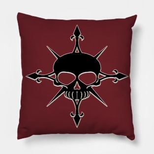 Skull Compass in black Pillow