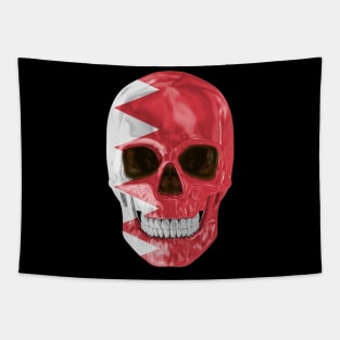 Bahrain Flag Skull - Gift for Bahraini With Roots From Bahrain Tapestry