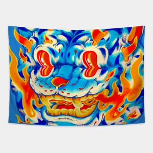 Frost Flame Tiger Tapestry