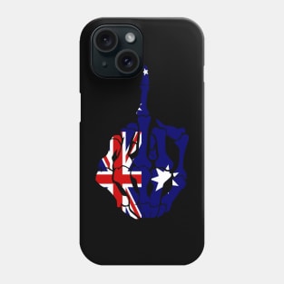 Skeleton Middle Finger Australia Flag Phone Case