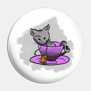 Kitten in Teacup Pin