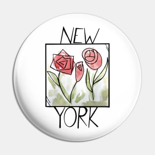 New York Rose Duo Vintage Pin