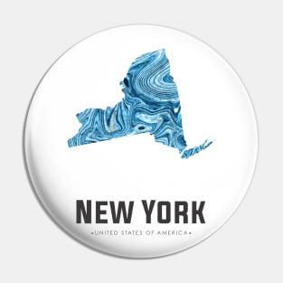 New york state map abstract blue Pin