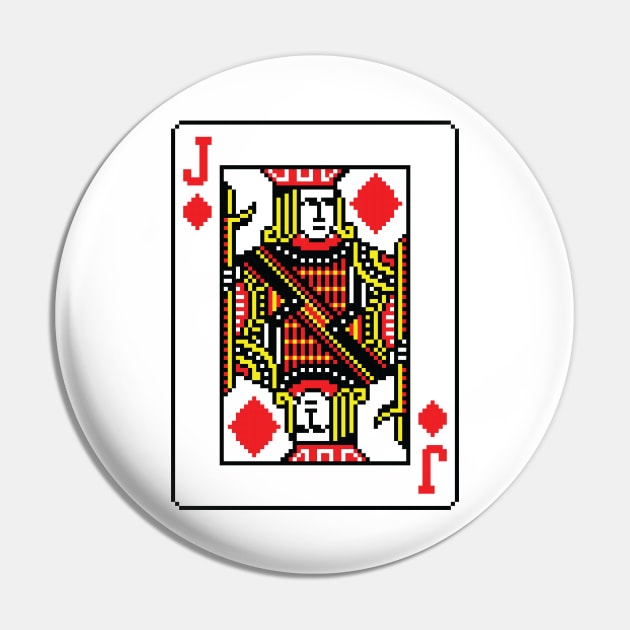 Jack of Diamonds Pixel Art Pin by inotyler
