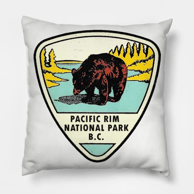 Pacific Rim National Park BC Vintage Pillow by Hilda74