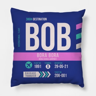 Bora Bora (BOB) Airport Code Baggage Tag D Pillow