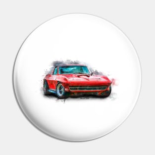 Red Corvette Pin