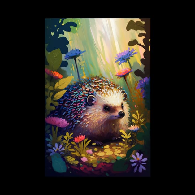 Hedgehog Animal Portrait Painting Wildlife Outdoors Adventure by Cubebox