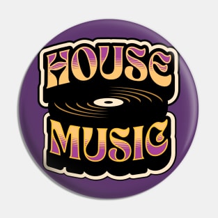 HOUSE MUSIC  - Groovy Vinyl (purple/muted orange) Pin