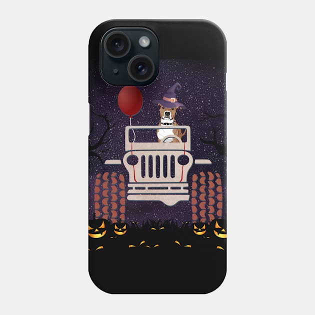 JP Scared Pitbull in The Car Halloween Phone Case by Chapmanx