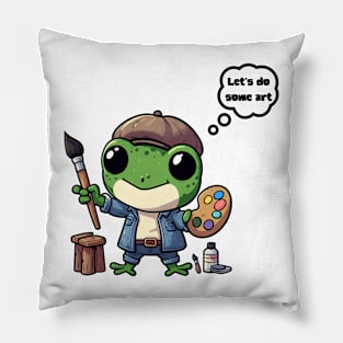 Frog Artist Pillow