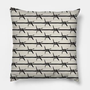 Barbed wire white Pillow
