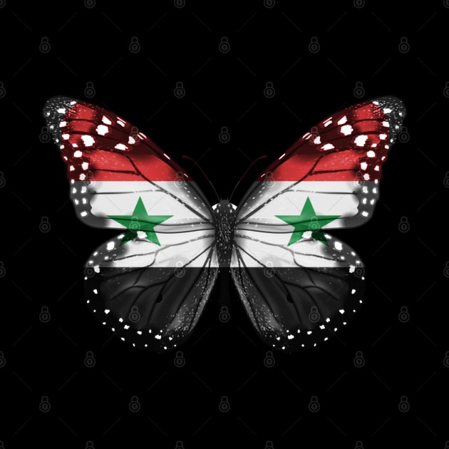 Syrian Flag  Butterfly - Gift for Syrian From Syria by Country Flags