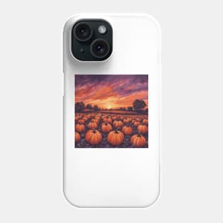 Halloween Pumpkin Patch at Dawn Landscape Phone Case