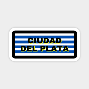 Ciudad del Plata in Uruguay Flag Stripes Magnet