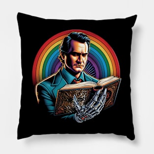 Robotic Man Rainbow Pillow