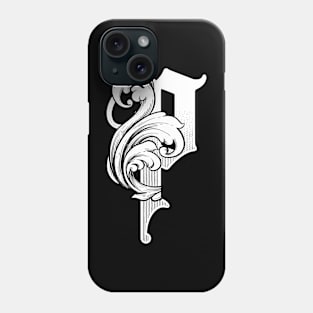 illustration of P font vintage style hand drawing design Phone Case