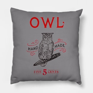 Red Owl Cigar Sign from the Early 20th Century Pillow