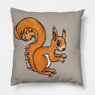 Cute red squirrel Pillow