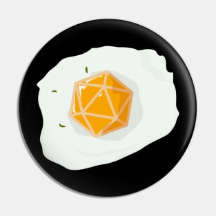 Polyhedral D20 Dice Sunny Side Up Egg Pin