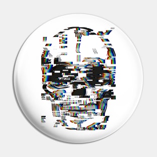 Graphic skull with glitch effect Pin