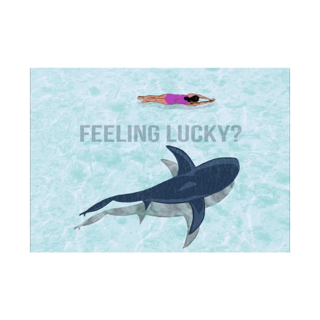 Shark with swimmer - feeling lucky? by Happyoninside