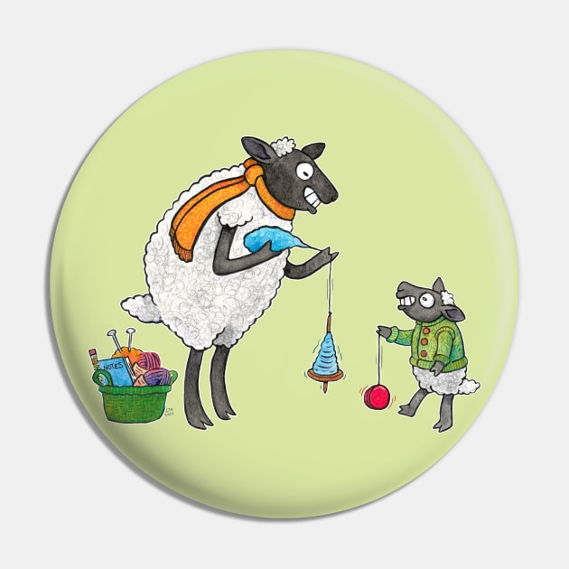 Mama Ewe Drop Spindles While Baby Lamb Yo-Yos Pin by LAB Ideas