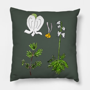 Squirrel Corn Wildflower Anatomy Pillow