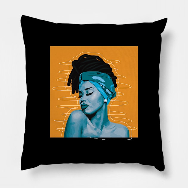 Styled African Beauty Pillow by EJgraphics