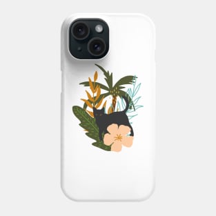 Tropical Black Cat Phone Case