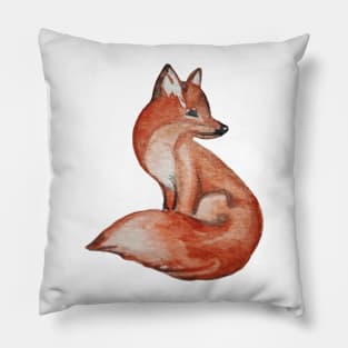 Fox Watercolor Seamless Pattern Pillow