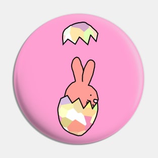 Rose Easter Bunny Rabbit Popping out of Funny Easter Egg Pin