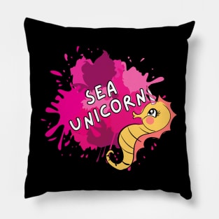 Sea Unicorn Comic Süß Witzig Seepferdchen Tier Pillow