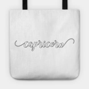 Capricorn Script Zodiac Sticker Tote