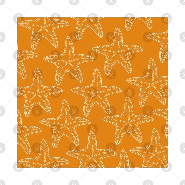 starfish aloha hawaii pattern orange and white by maplunk